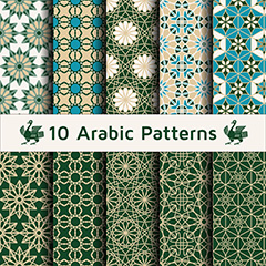 10款星花主题阿拉伯花纹图案矢量素材