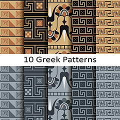 10款希腊式花纹图案矢量素材