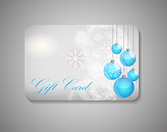 悬挂的蓝色圣诞球赠品卡片矢量素材