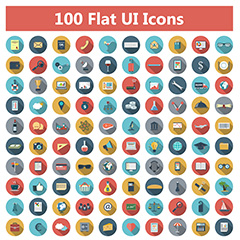 100个超实用彩色ICON图标矢量素材