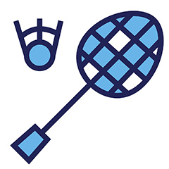蓝色羽毛球运动标志矢量素材