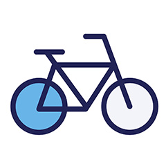 蓝色自行车运动标志矢量素材
