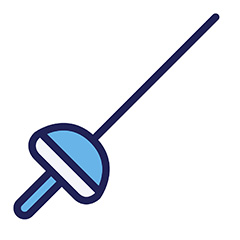 蓝色击箭运动标志矢量素材