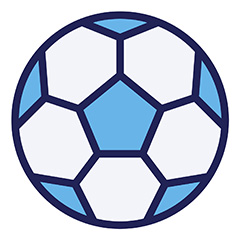 蓝色足球运动标志矢量素材