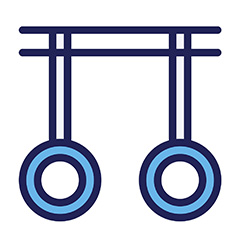 蓝色吊环运动标志矢量素材