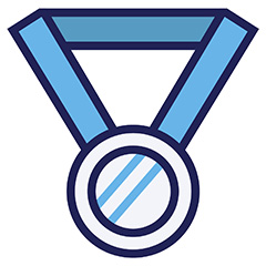 蓝色运动奖牌标志矢量素材