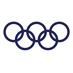蓝色奥运五环运动标志矢量素材