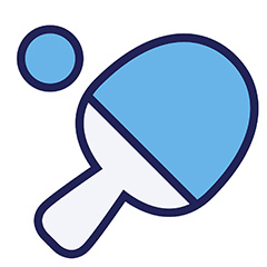 蓝色乒乓球运动标志矢量素材