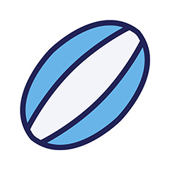 蓝色橄榄球运动标志矢量素材