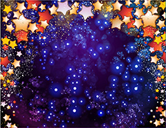深蓝夜空圣诞背景星五角星图案矢量