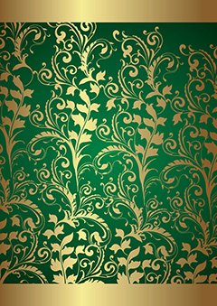 欧式华丽孔雀绿烫金花纹背景矢量素材