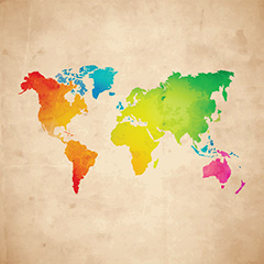 色块世界地图背景矢量素材
