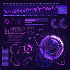紫色科学数据背景矢量素材