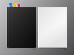 黑白素面画册模板矢量素材