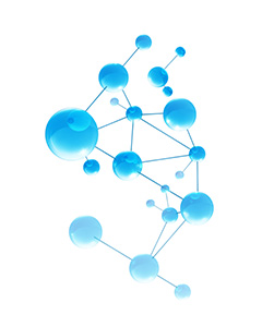 蓝色有机分子结构图矢量素材