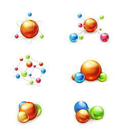 炫彩分子结构图矢量素材