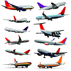 多款各种样式飞机矢量素材