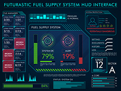 燃料供给系统ＨＵＤ界面矢量素材