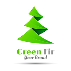 绿色枞树logo矢量素材