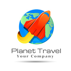 星球旅行logo矢量素材