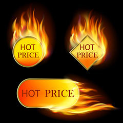 火焰热销价格标签矢量素材（二）