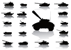 各种类型的黑色坦克矢量素材