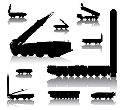 各种类型的黑色火箭炮矢量素材