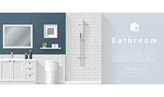 灰色系浴室造型画册矢量素材