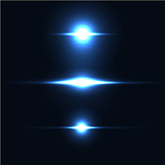 三个炫酷蓝色灯光造型矢量素材