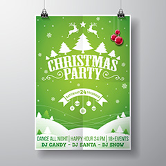 圣诞party海报设计矢量素材