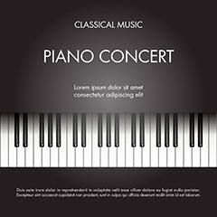 钢琴音乐会海报矢量素材