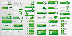 绿色网页按钮设计矢量素材