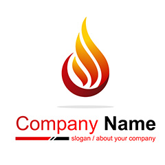 火焰状logo矢量素材