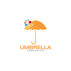 色块组合伞形图案logo矢量素材