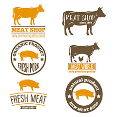 肉店标签矢量素材