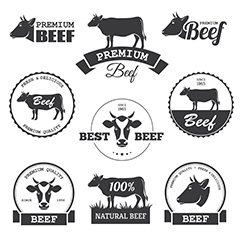 牛肉标签矢量素材