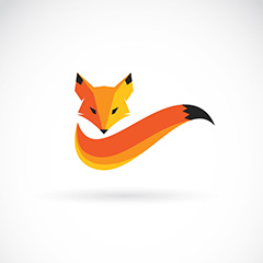 可爱狐狸形象logo矢量素材