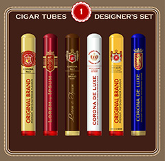 不同风格的雪茄标签矢量素材