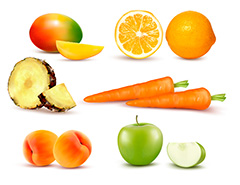 水果和蔬菜背景矢量素材