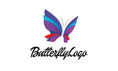 紫色蝴蝶公司logo矢量素材