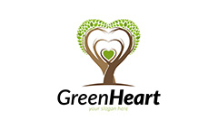 绿色爱心小树企业logo矢量素材