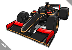 黑色炫酷F1赛车矢量素材