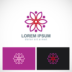 紫色六瓣花瓣logo设计矢量素材