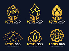 六组创意莲花logo矢量素材