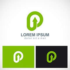 简单绿色箭头公司logo矢量素材