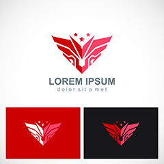 红色创意蝴蝶logo设计矢量素材