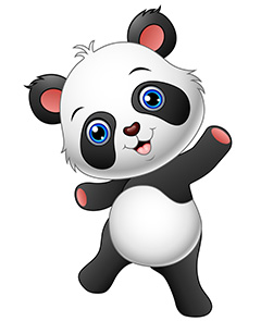 可爱的国宝熊猫动物矢量素材