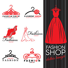红色创意时尚服装店logo矢量素材