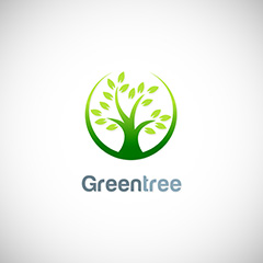 绿色大树logo矢量素材