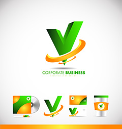 绿色V形简洁logo矢量素材